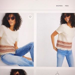 Madewell Fringed Medina Sweater Tee